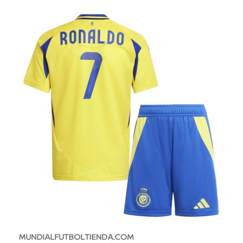 Camiseta Al-Nassr Cristiano Ronaldo #7 Primera Equipación Replica 2024-25 para niños mangas cortas (+ Pantalones cortos)